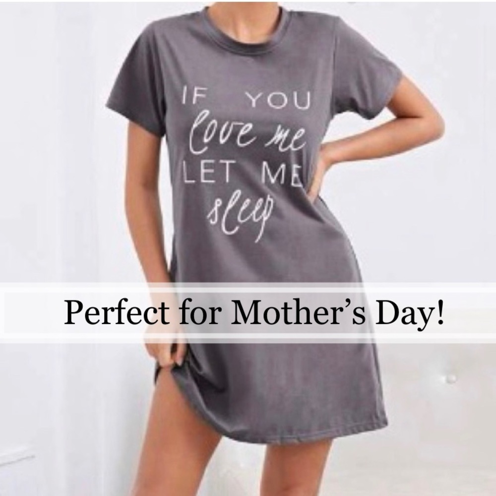 ❣️SOLD❣️NWT If You Love Me Let Me Sleep - Sleep Shirt - Lilac Gray - Picture 1 of 8